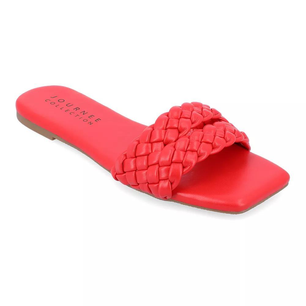 Journee Sawyerr Womens Braided Slide Sandals Product Image