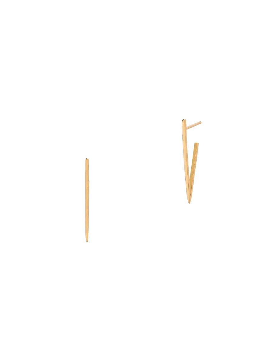 Womens Spark Small 18K Yellow Gold Triangle Hoop Earrings Product Image