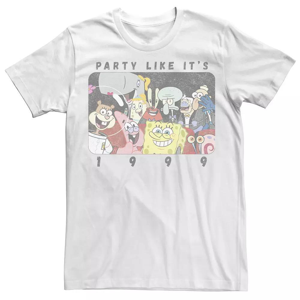 Big & Tall SpongeBob SquarePants Party Like It's 1999 Tee, Men's, Size: 4XLT, White Product Image