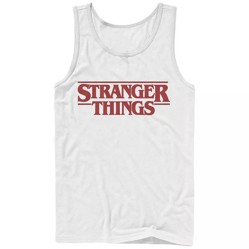 Men's Netflix Stranger Things Red Logo Graphic Tank Top, Size: Large, White Product Image