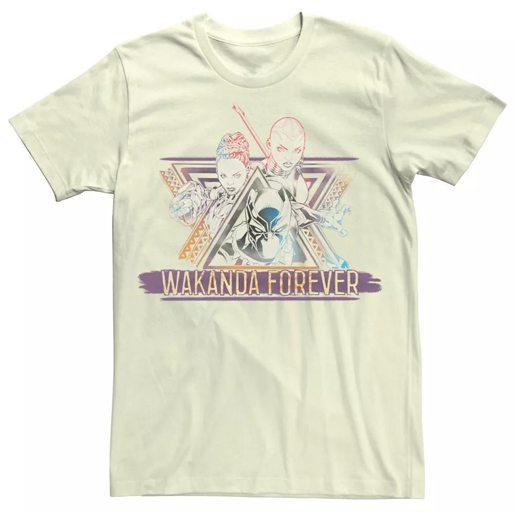 Men's Marvel Wakanda Forever Neon Colors Trio Tee, Size: 3XL, Natural Product Image