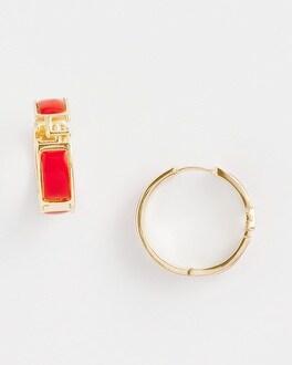 No Droop™ Orange CC Hoop Earrings Product Image