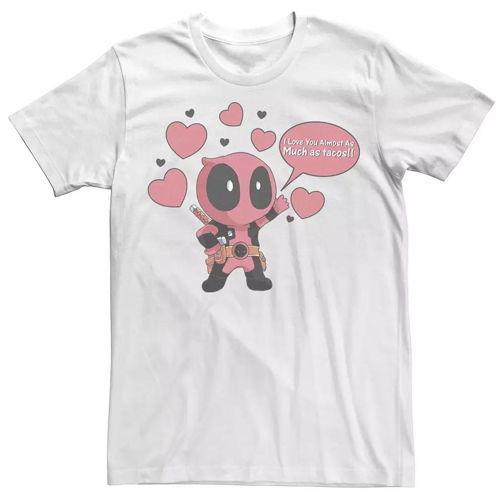 Men's Marvel Deadpool Chibi Taco Love Valentine's Tee, Size: Small, White Product Image