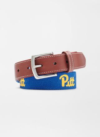 Peter Millar Mens University of Pittsburgh Belt | Color: Blue | Size: 36 | Pitt Product Image