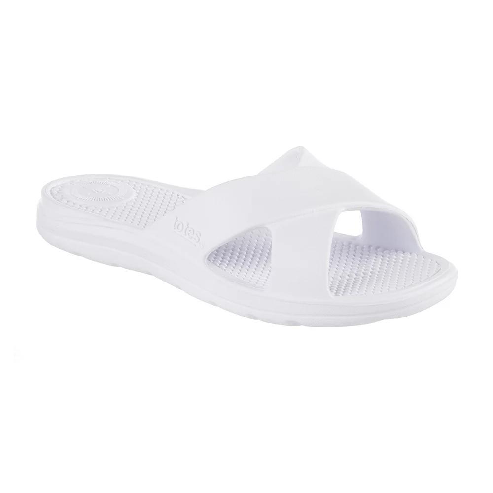 totes Womens Everywear Cross Slide Sandals Purple Product Image
