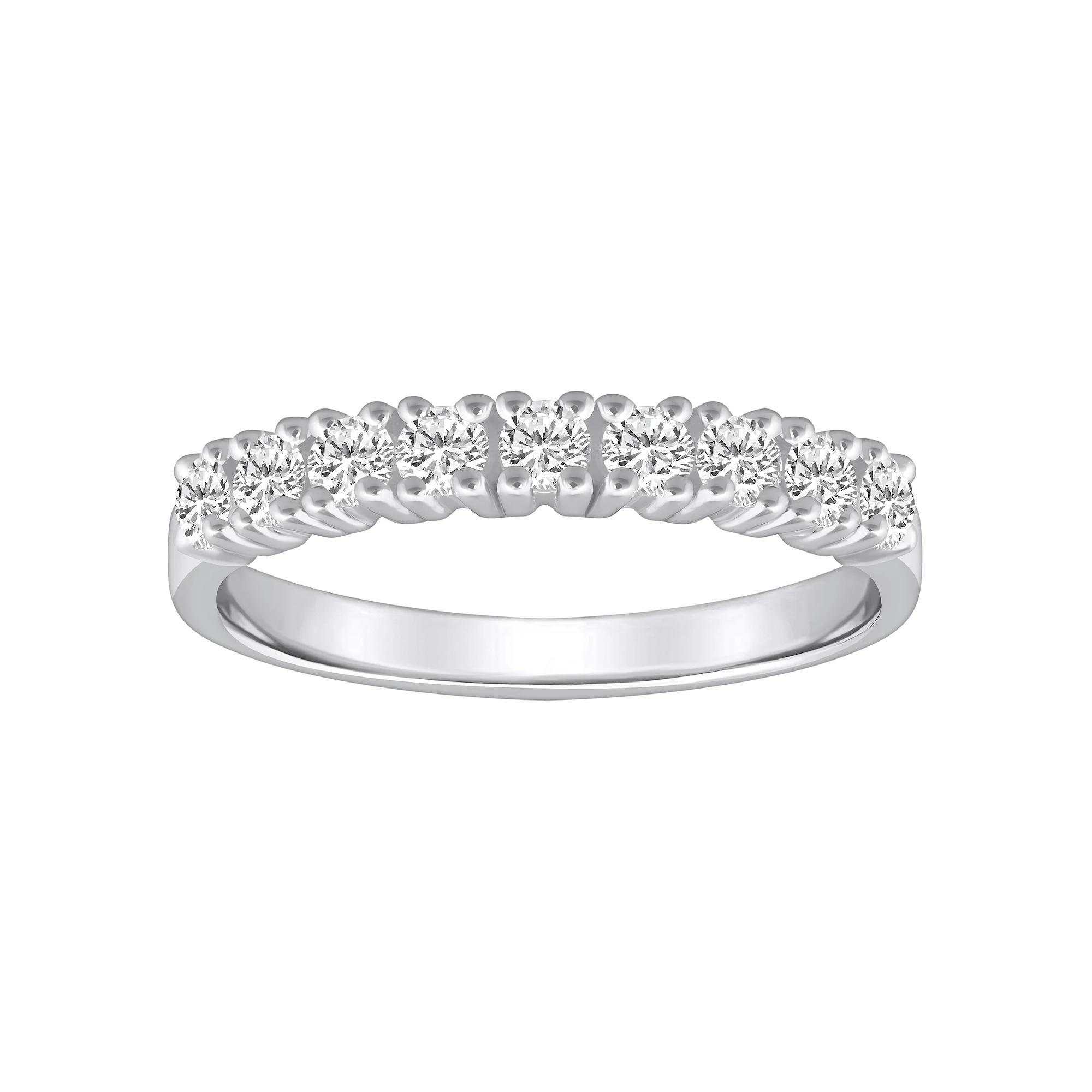 Alyson Layne 14k Gold 1/2 Carat T.W. Diamond 9-Stone Wedding Ring, Womens White Product Image