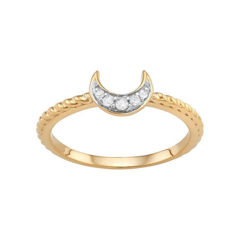 Jewelexcess Sterling Silver Diamond Accent Half Moon Ring, Women's, Size: 8, Rose Gold Tone Product Image