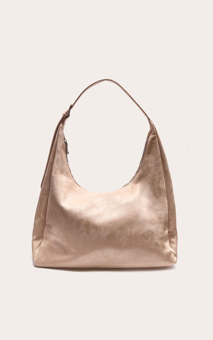 Cream Faux Suede Tote Product Image