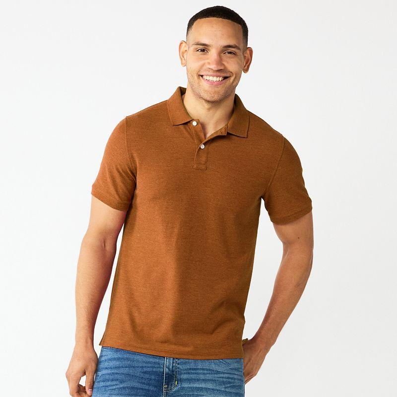 Men's Sonoma Goods For Life® Short Sleeve Pique Polo, Size: XS, Blue Texture Product Image