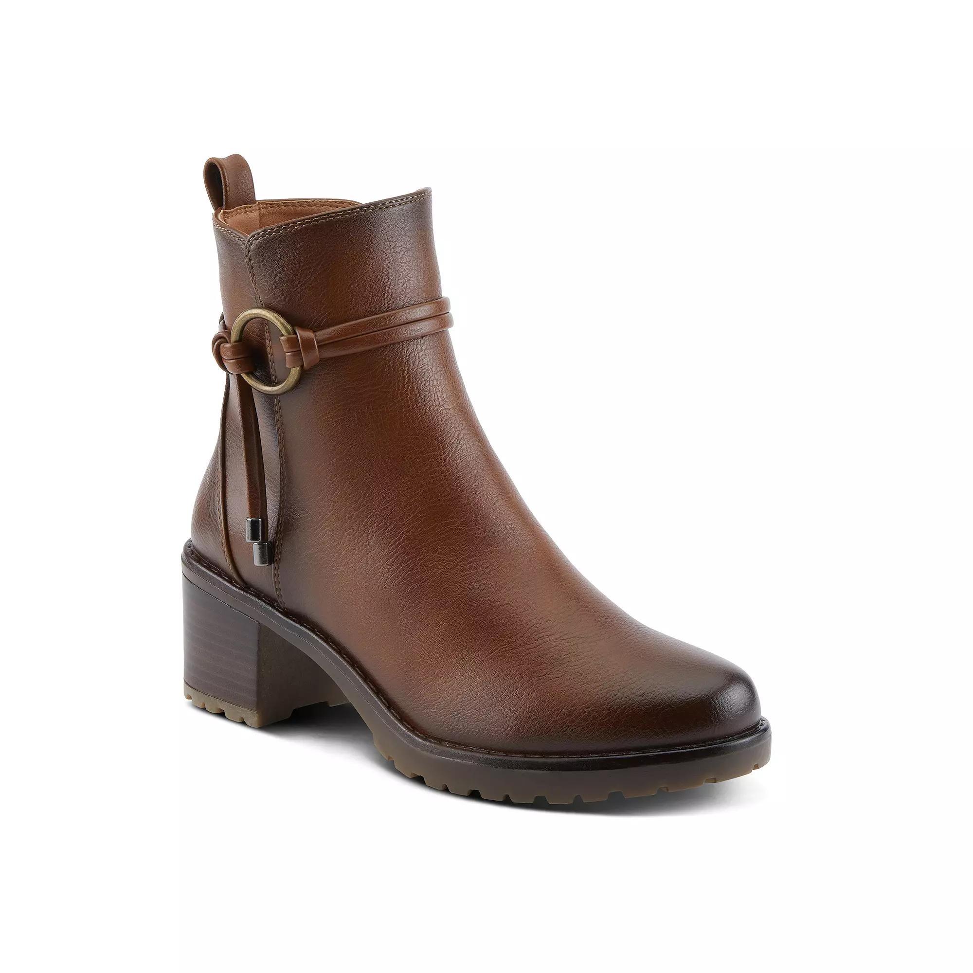 Patrizia Briggs Women's Tie Loop Detailed Ankle Boots, Size: 40, Medium Brown Product Image