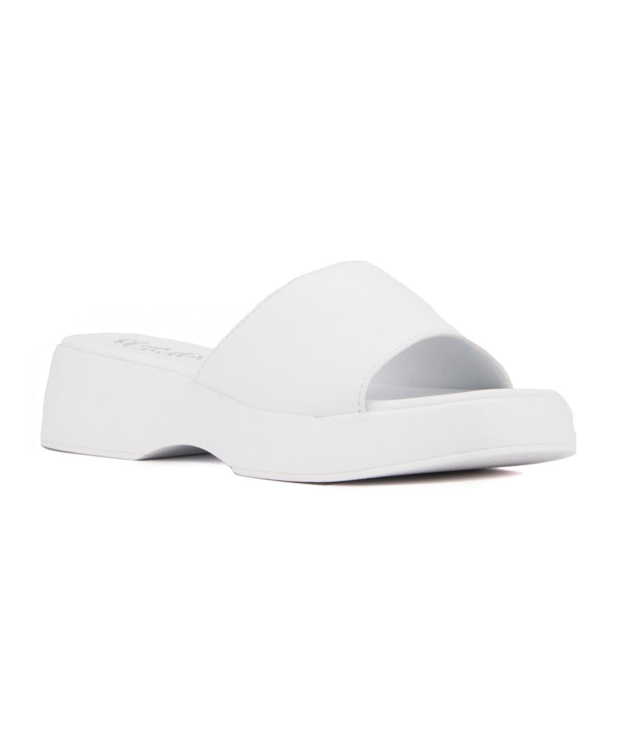 Olivia Miller Women's Ambition Platform Sandals, Size: 10, White Product Image