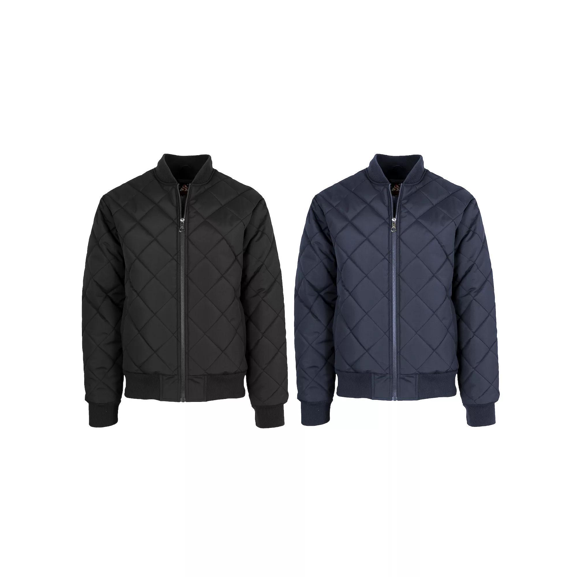 2-Pack Men's Spire by Galaxy Heavyweight Quilted Bomber Jacket, Size: Medium, Black Navy Product Image
