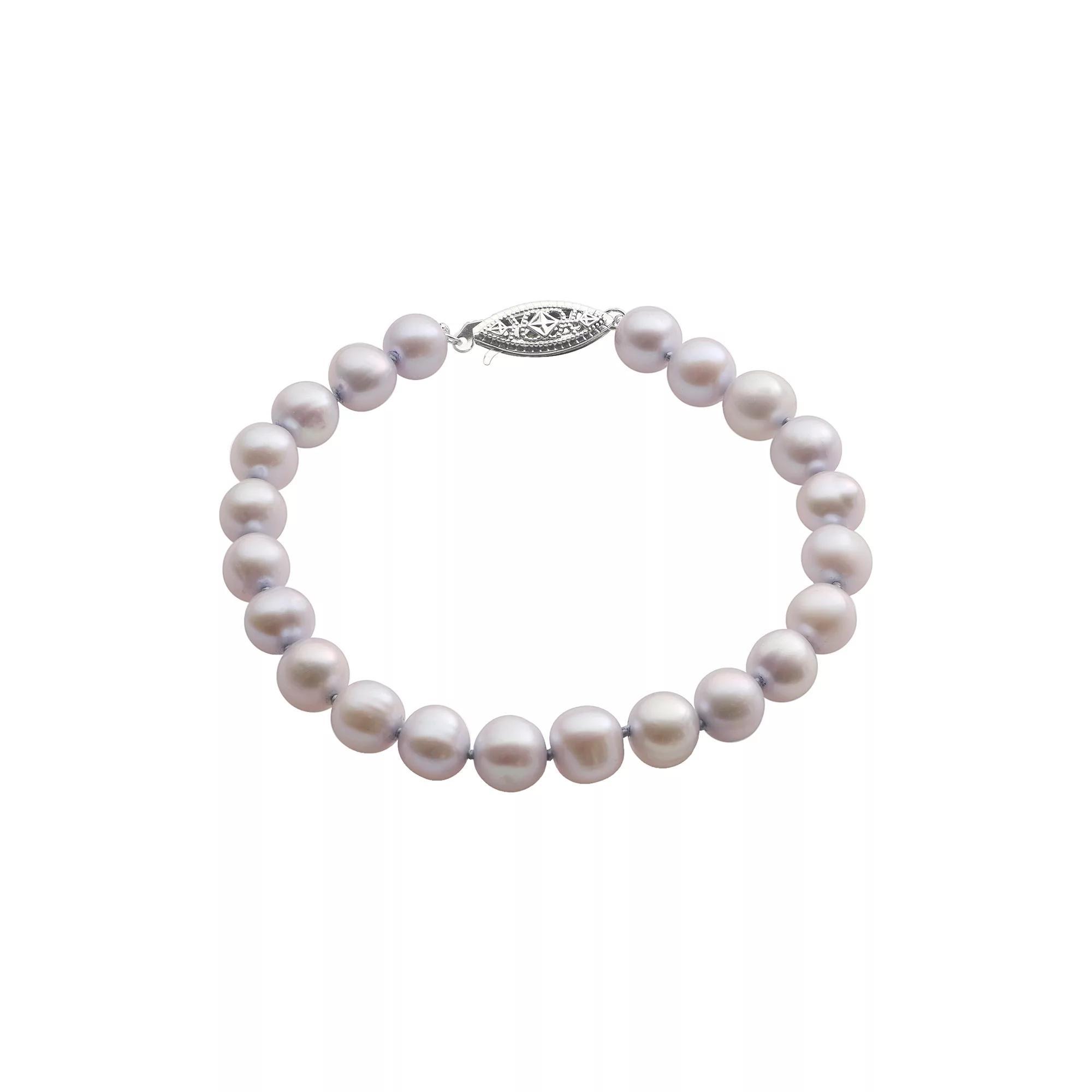 PearLustre by Imperial Dyed Freshwater Cultured Pearl Sterling Silver Bracelet, Womens Light Purple Product Image