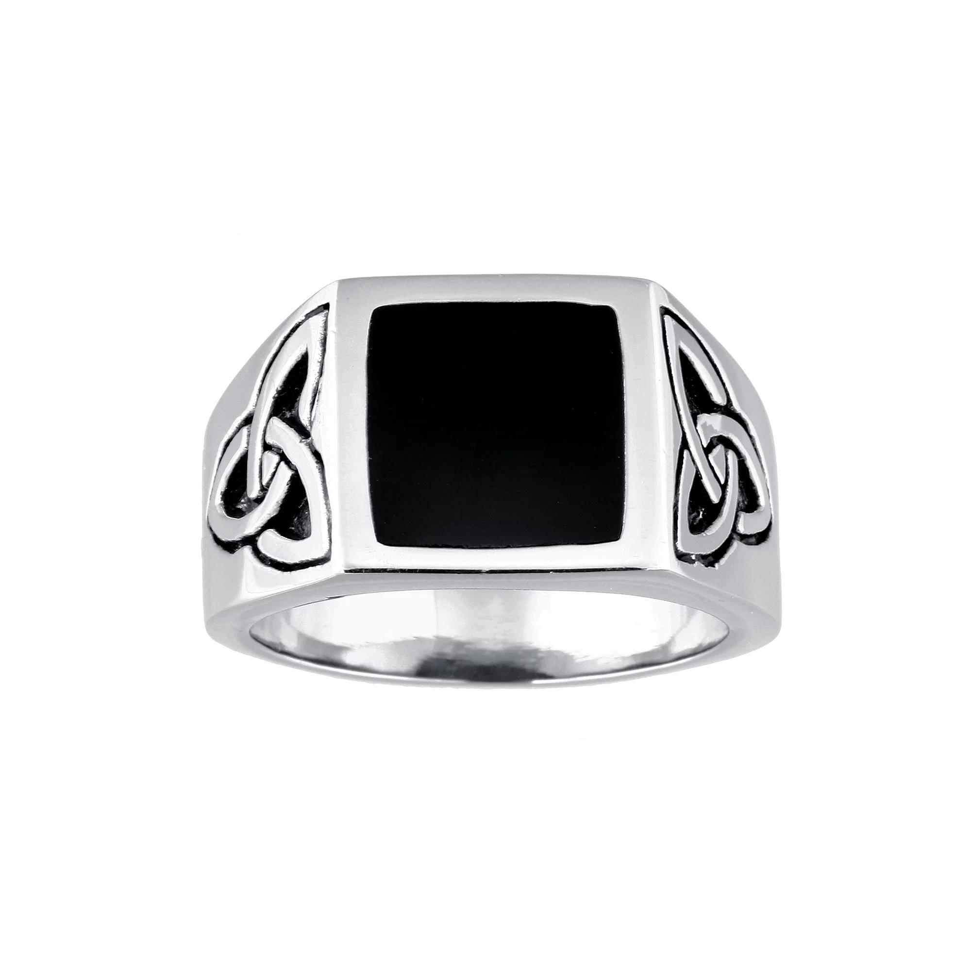 Men's LYNX Stainless Steel Celtic Knot Ring, Size: 9, Black Product Image