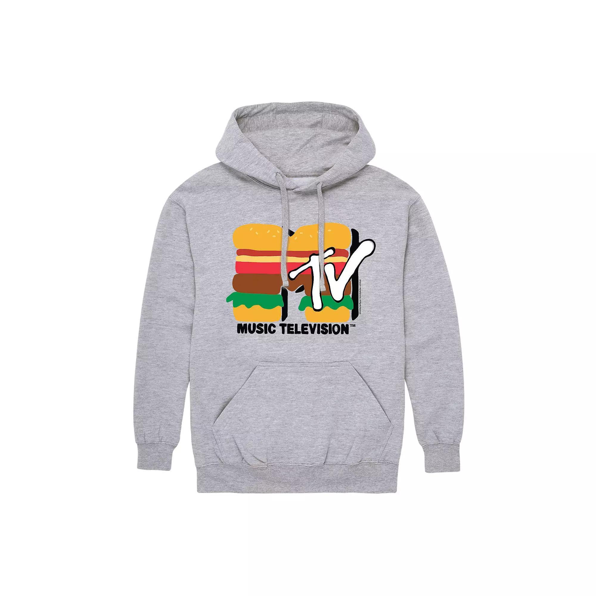 Mens MTV Classic Logo Burger hoodie Athletic Grey Product Image