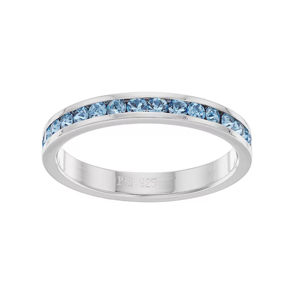 Traditions Jewelry Company Sterling Silver Crystal Birthstone Eternity Ring, Womens March Product Image