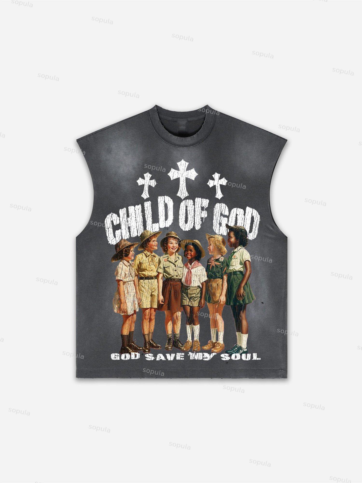 Future World Brainstorming Graphic Print Distressed Tank Top Product Image