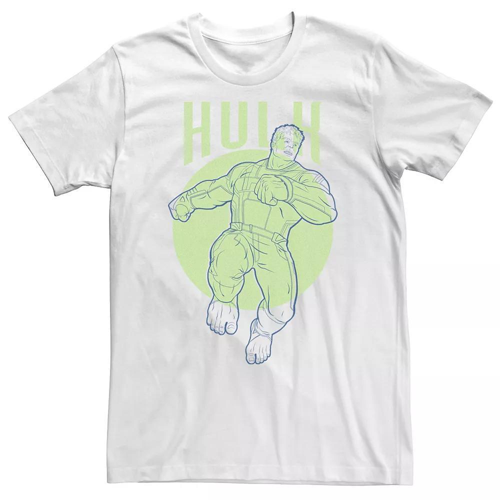 Big & Tall Marvel Avengers Endgame Hulk Outline Poster Tee, Men's, Size: 5XL, White Product Image