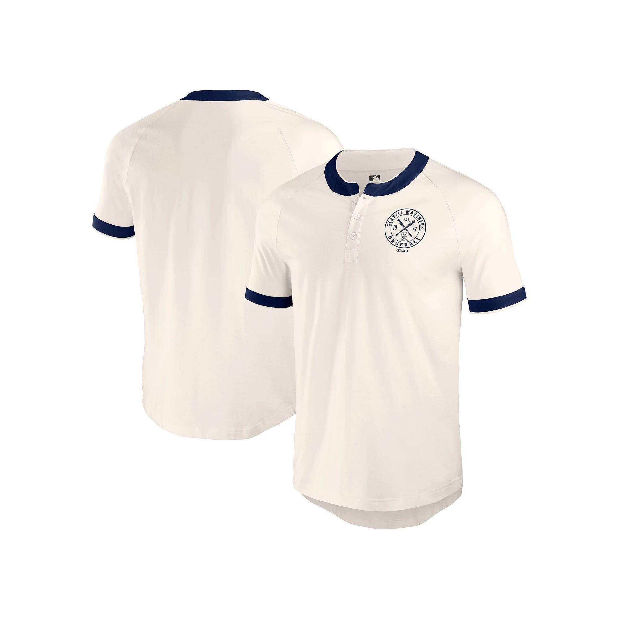 Men's Darius Rucker Collection by Fanatics White Pittsburgh Pirates Henley Raglan T-Shirt, Size: XL Product Image