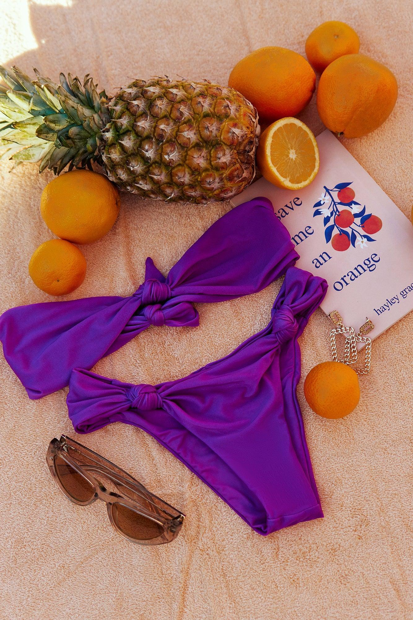 Lifeguard On Duty Swim Top Purple Product Image
