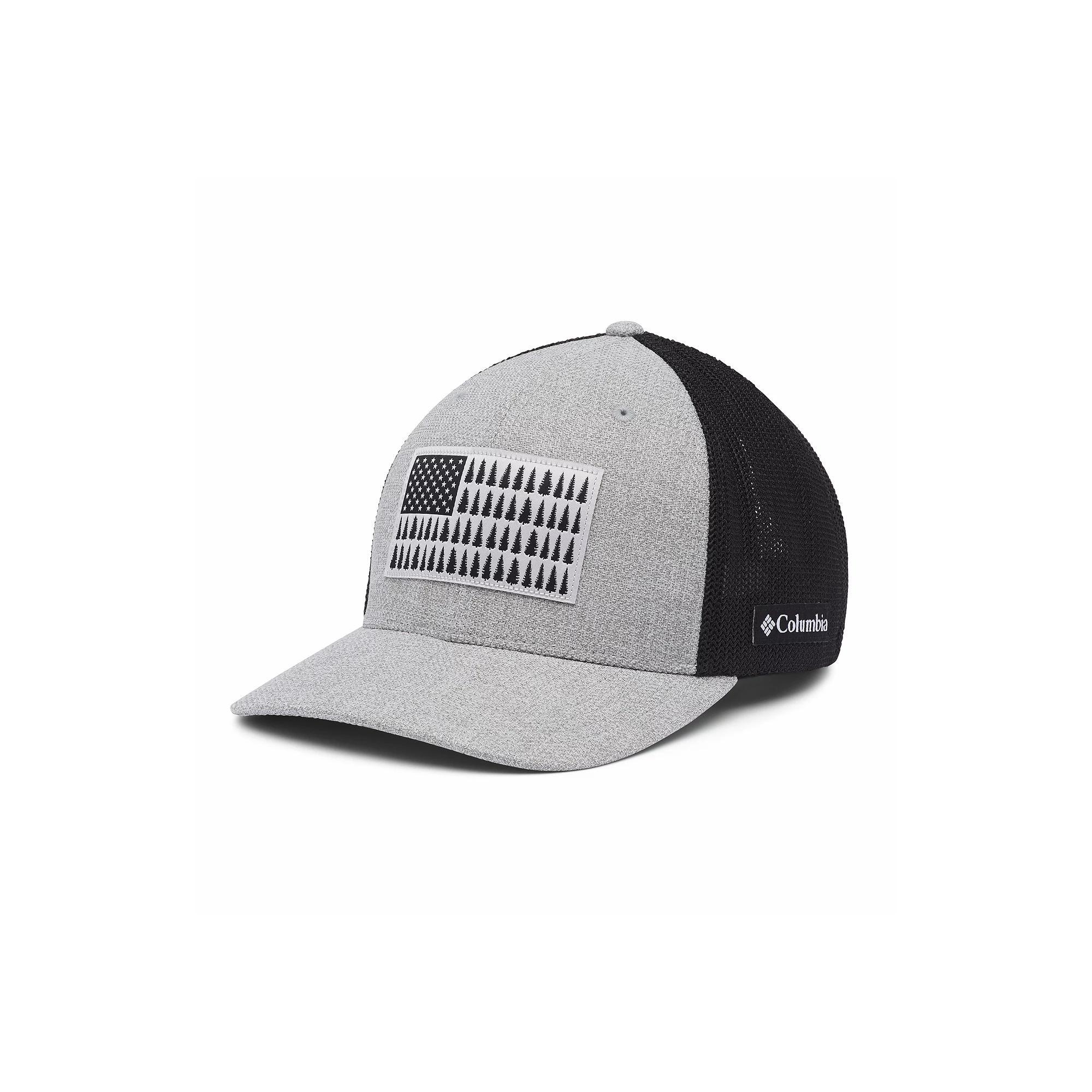 Men's Columbia FlexFit Mesh Tree Flag Fitted Cap, Size: Small/Medium, Grill Grey Product Image