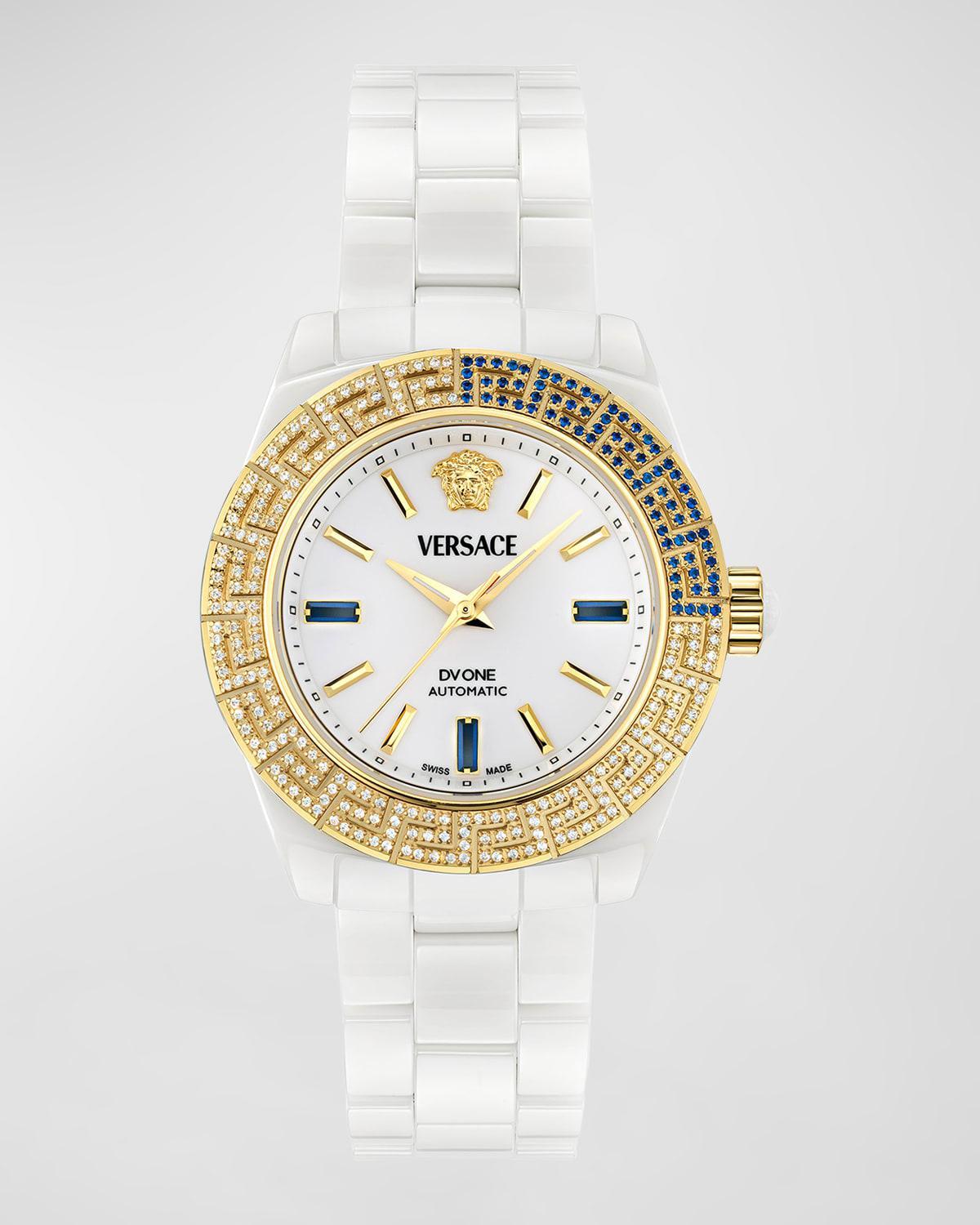 40mm DV One Automatic Watch with Bracelet Strap, White Product Image