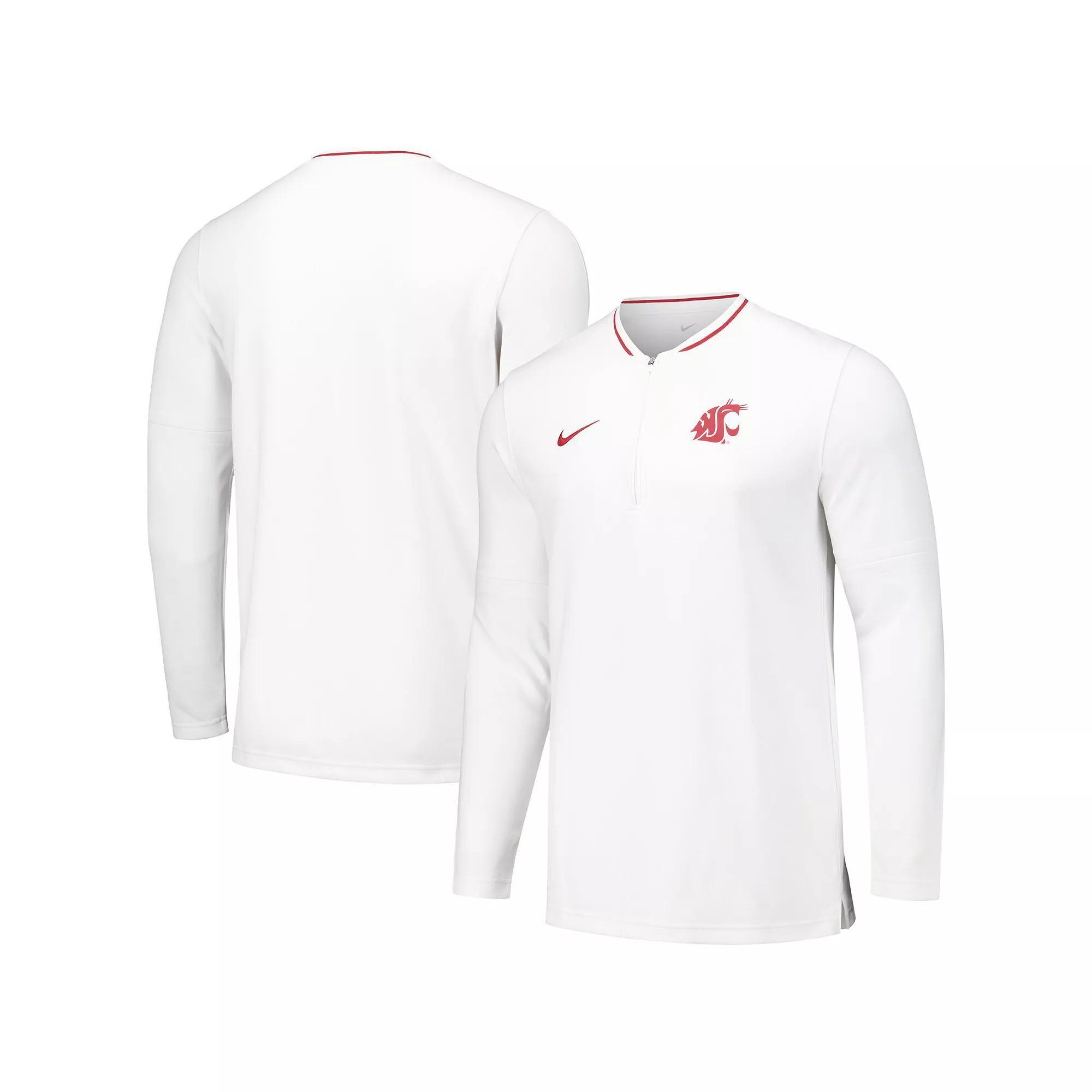 Mens Nike White Washington State Cougars Coaches Quarter-Zip Jacket Product Image