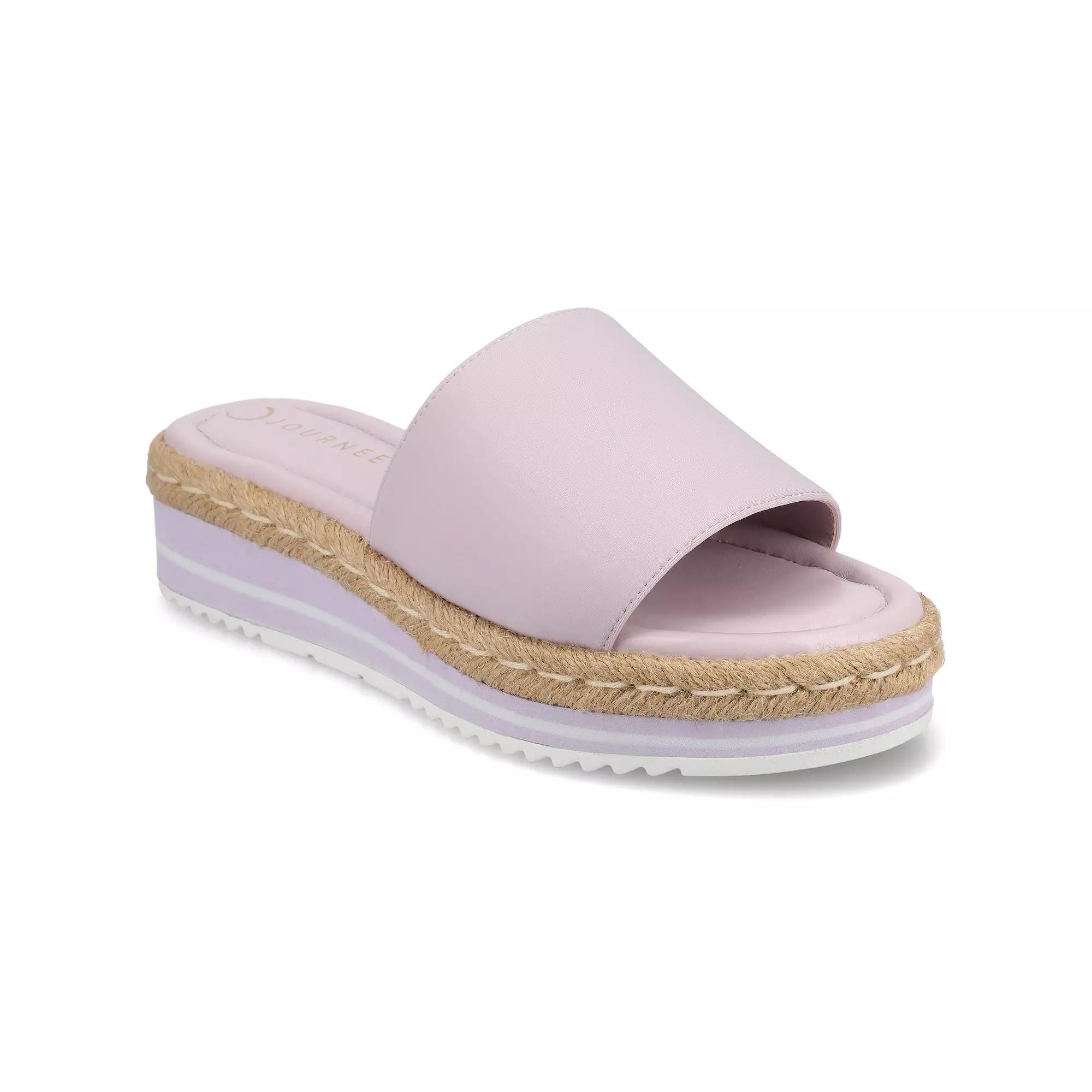 Journee Rosey Womens Espadrille Slide Sandals Purple Product Image