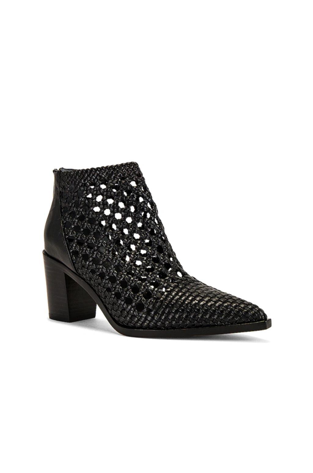 PAIGE Lilah Woven Leather Bootie In Black Product Image