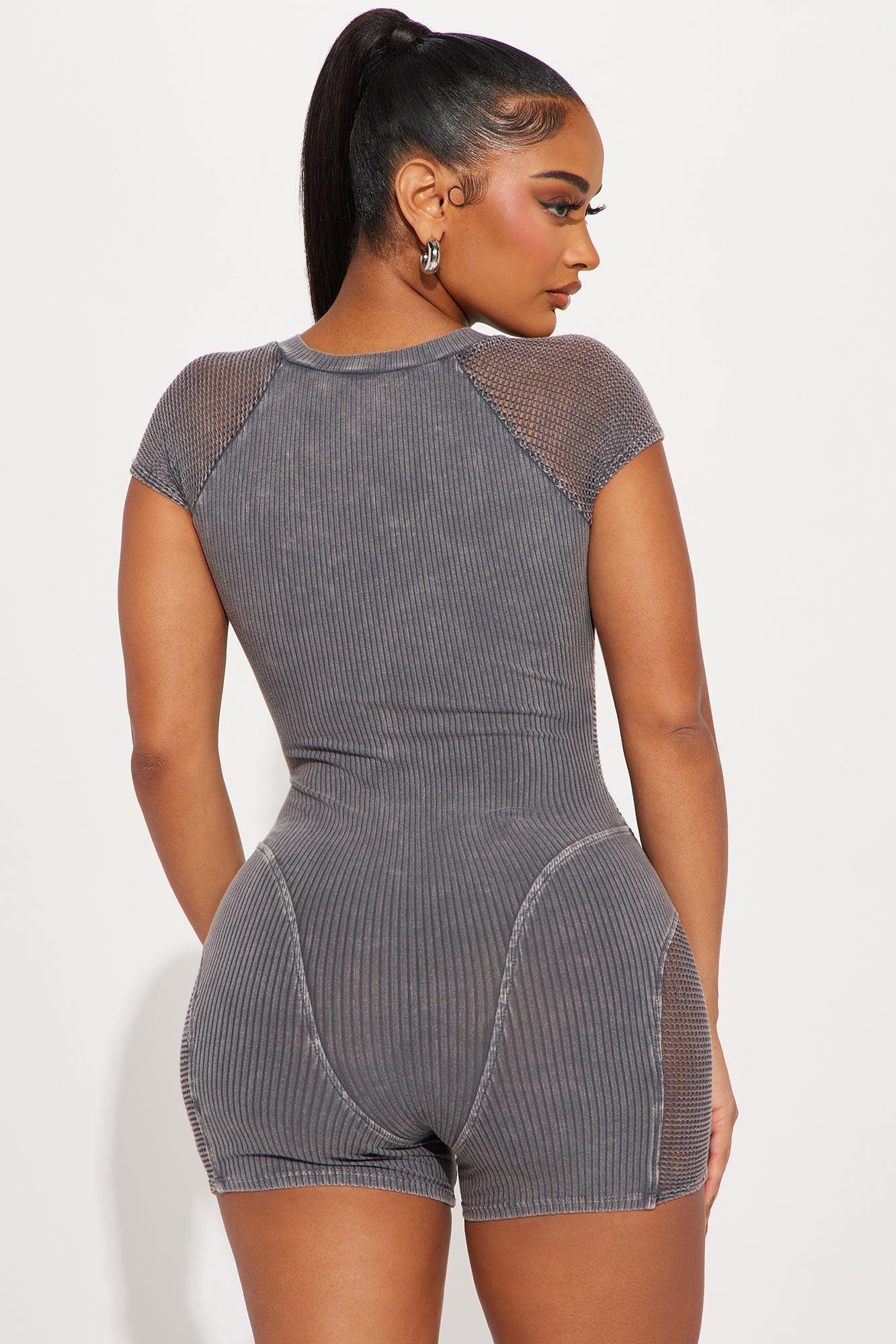 Hung Up On You Romper - Charcoal Product Image