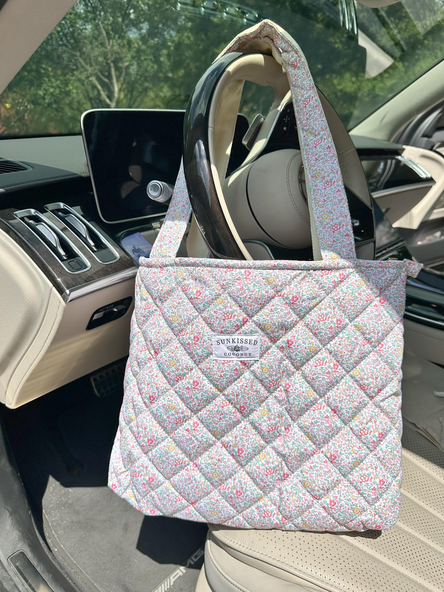 Floral Day In The Park Handmade Tote Zipper Bag Girls Product Image