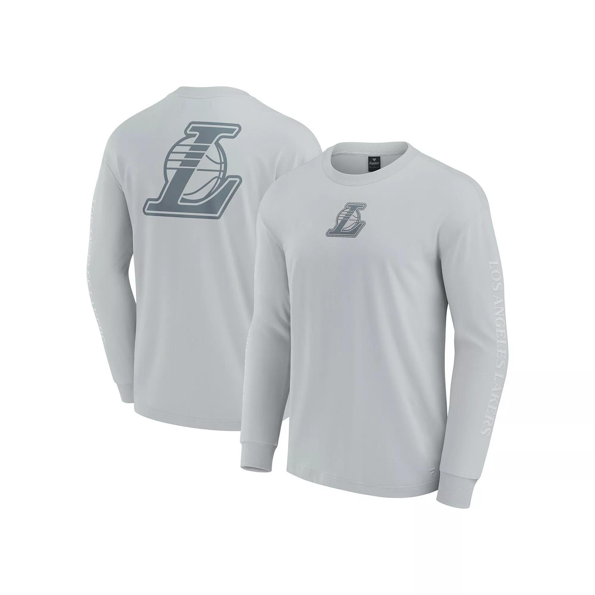 Men's Fanatics Gray Los Angeles Lakers Elements Strive Long Sleeve T-Shirt, Size: Medium, Grey Product Image