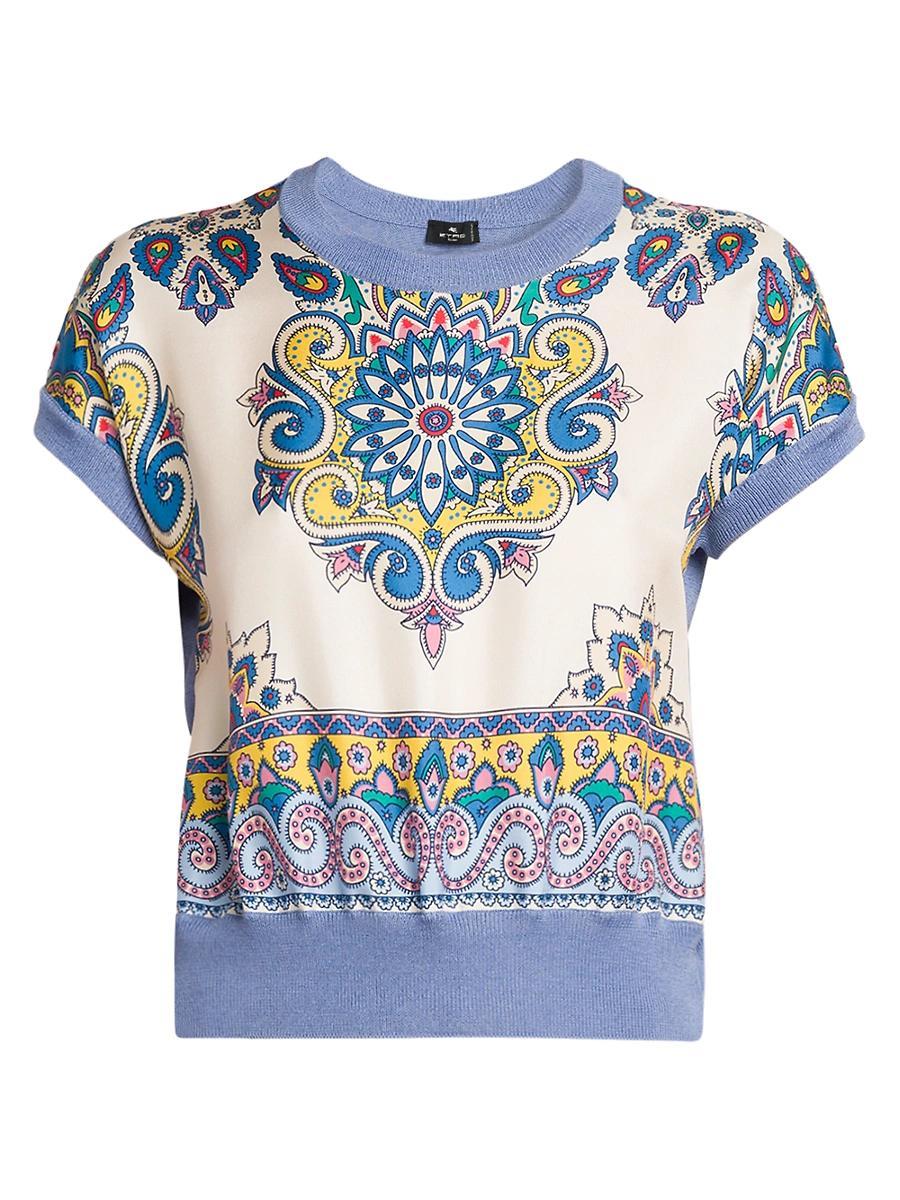 Womens Medallion Silk Top Product Image