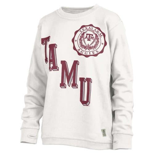 Women's Pressbox White Texas A&M Aggies Shoreline Sundown Pullover Sweatshirt, Size: Large Product Image