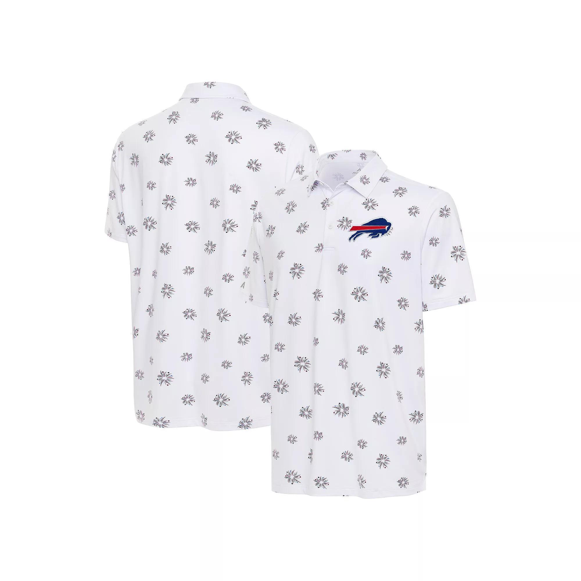Men's Antigua White Buffalo Bills Fireworks Polo, Size: 2XL Product Image