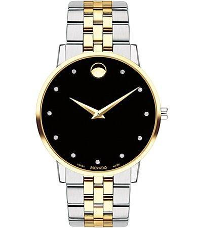 Movado Museum Classic Two-Tone Diamond-Index Watch, 40mm Product Image
