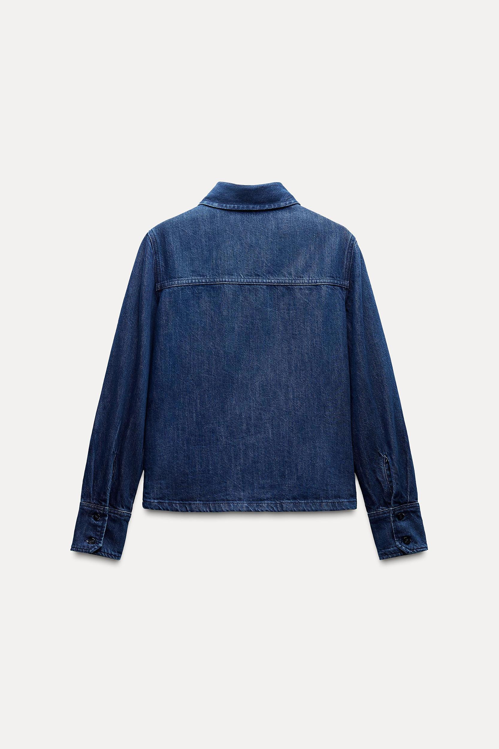 SLIM DENIM SHIRT ZW COLLECTION Product Image