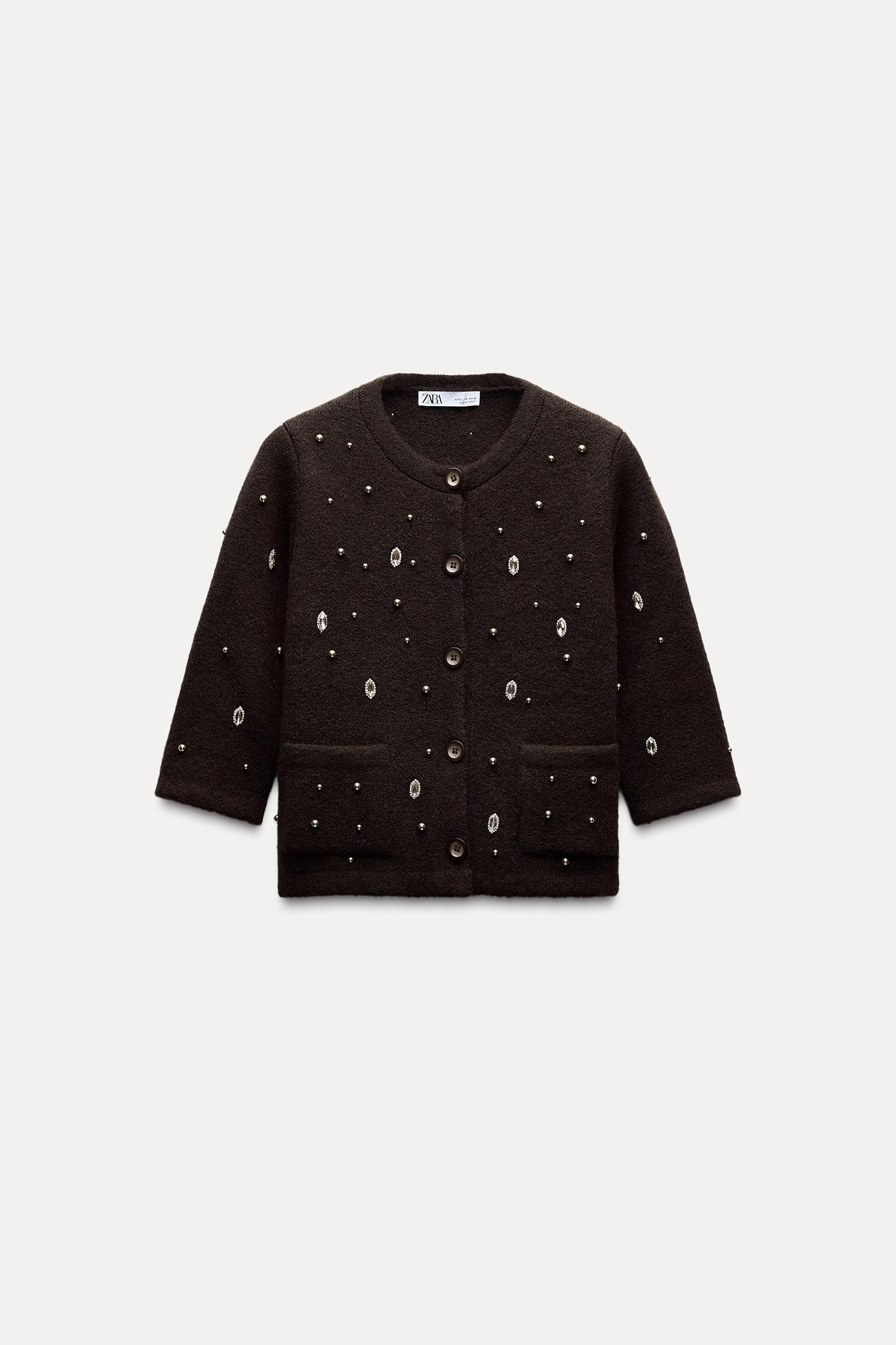 JEWEL BEADED KNIT CARDIGAN Product Image