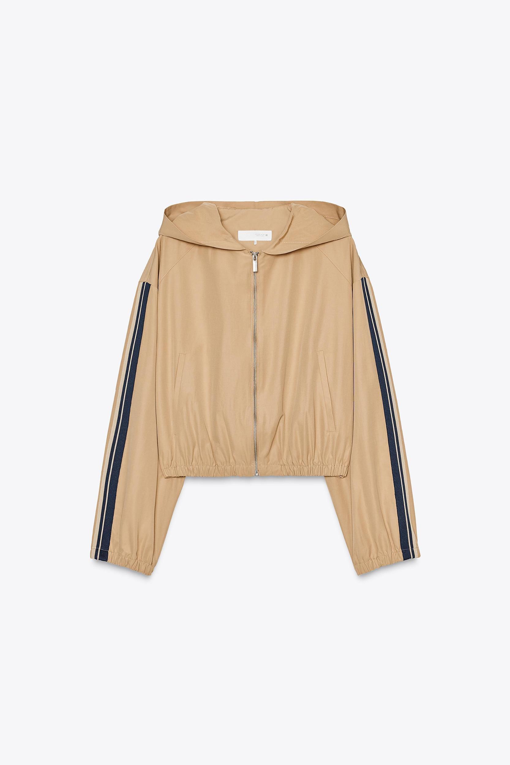 HOODED JACKET WITH SIDE STRIPES Product Image