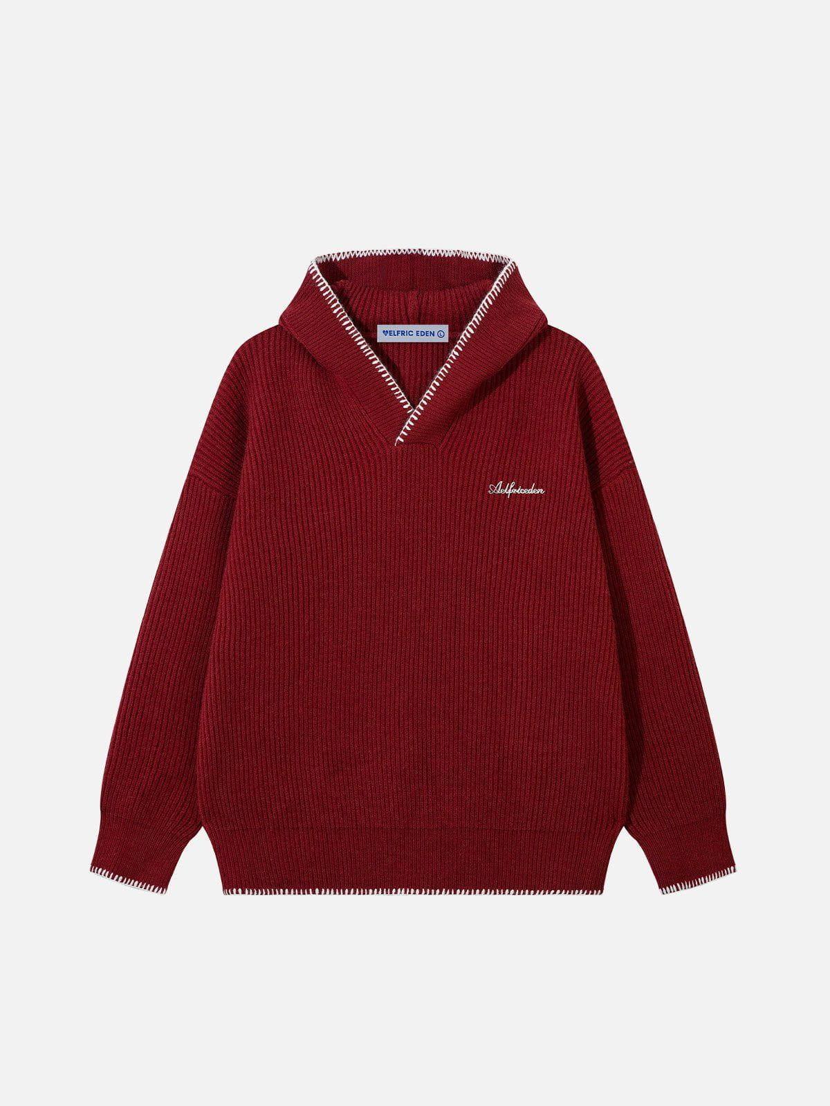 Aelfric Eden Line Patchwork Knit Hoodie Product Image