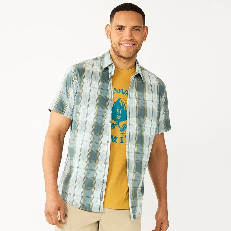 Men's Eddie Bauer UPF 50 Voyager Short Sleeve Button-Down Shirt, Size: Small, Dijon Product Image