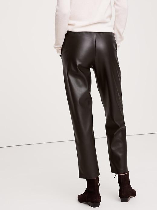 Mid-Rise Slim Vegan Leather Pull-On Pant Product Image