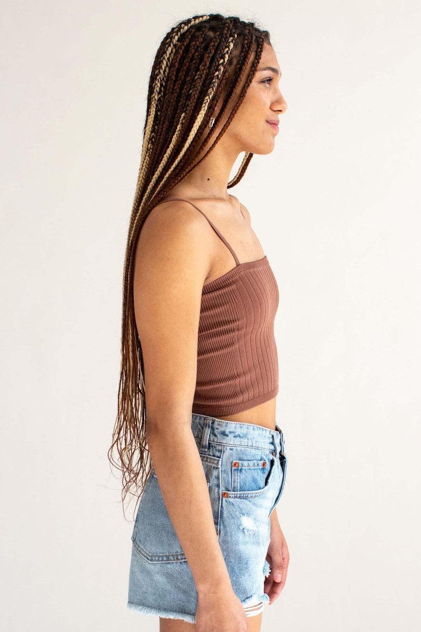 Hazelnut Seamless Heavy Ribbed Crop Cami Product Image