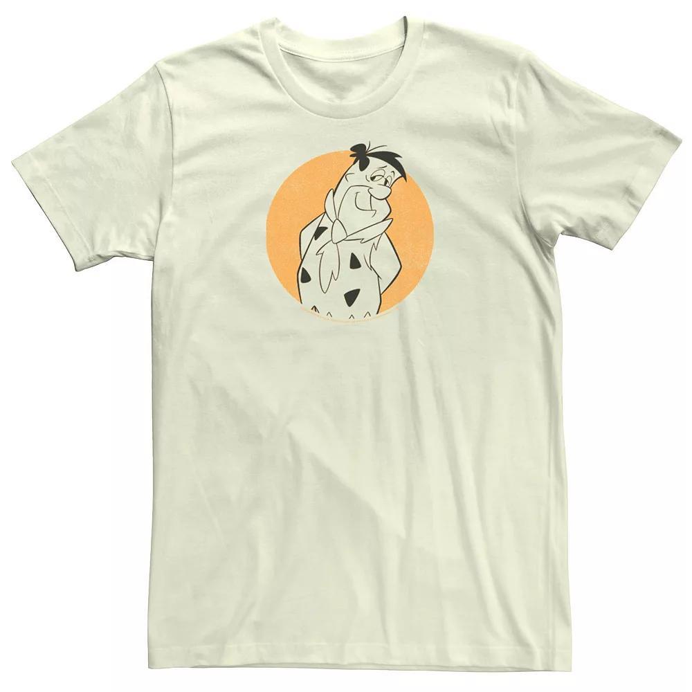 Men's The Flintstones Fred Circle Portrait Tee, Size: XL, White Product Image