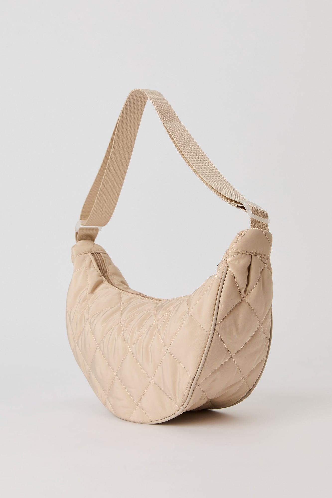 Quilted Nylon Half Moon Shoulder Bag Female Product Image