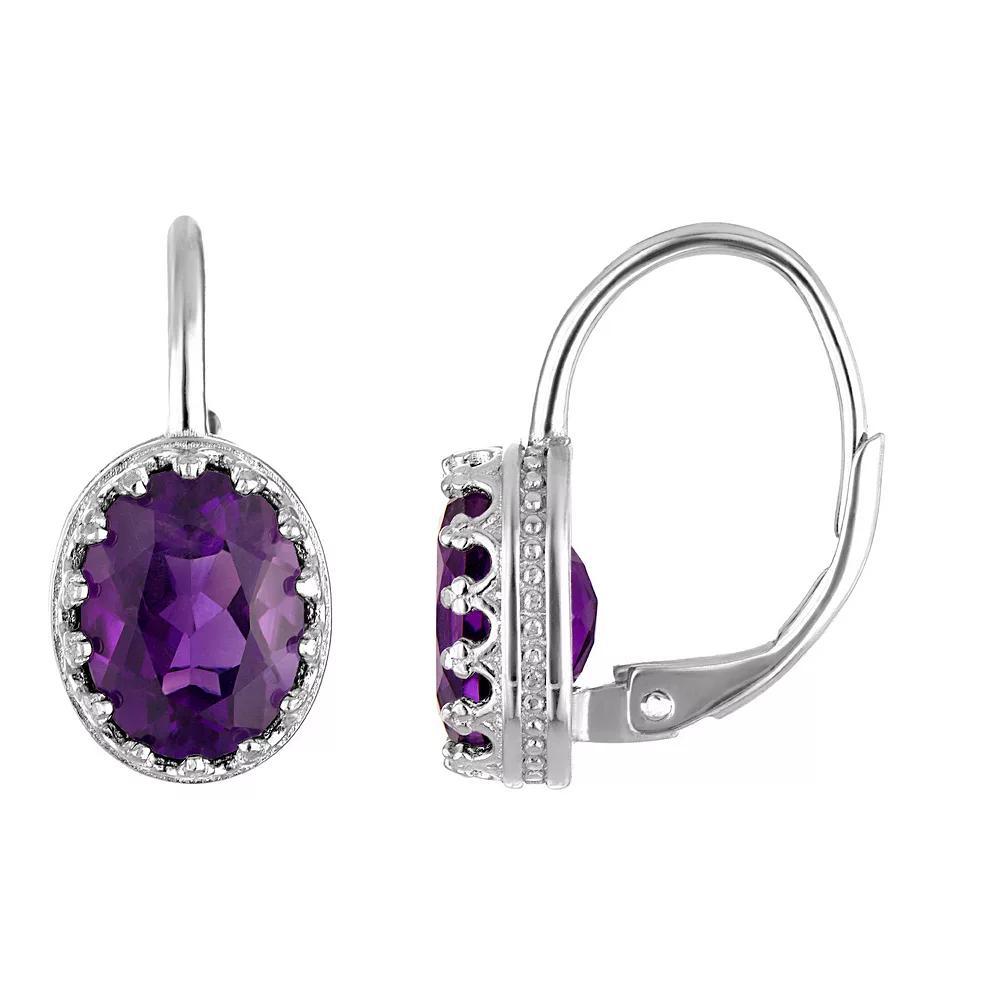 Designs by Gioelli Sterling Silver Gemstone Leverback Earrings, Women's, Cr White Blue Product Image