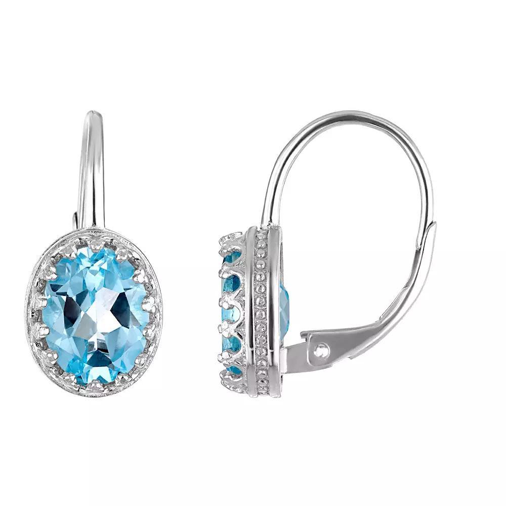 Designs by Gioelli Sterling Silver Gemstone Leverback Earrings, Women's, Cr Red Product Image