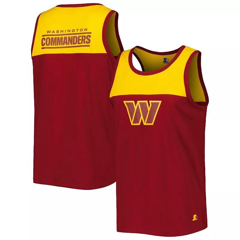 Mens Starter Burgundy/Gold Washington Commanders Logo Touchdown Fashion Tank Top Product Image