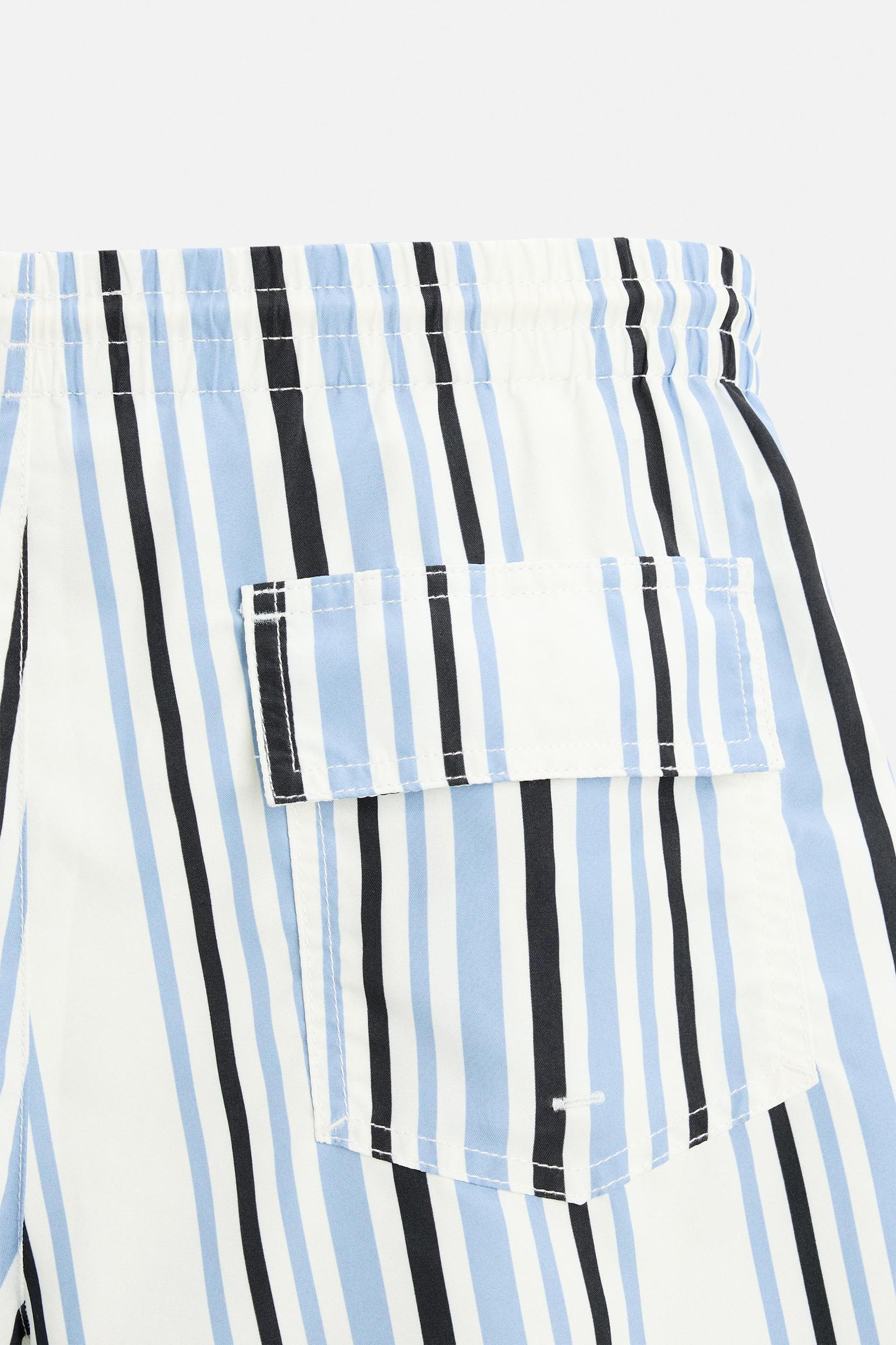 STRIPED REGULAR SWIMMING TRUNKS Product Image