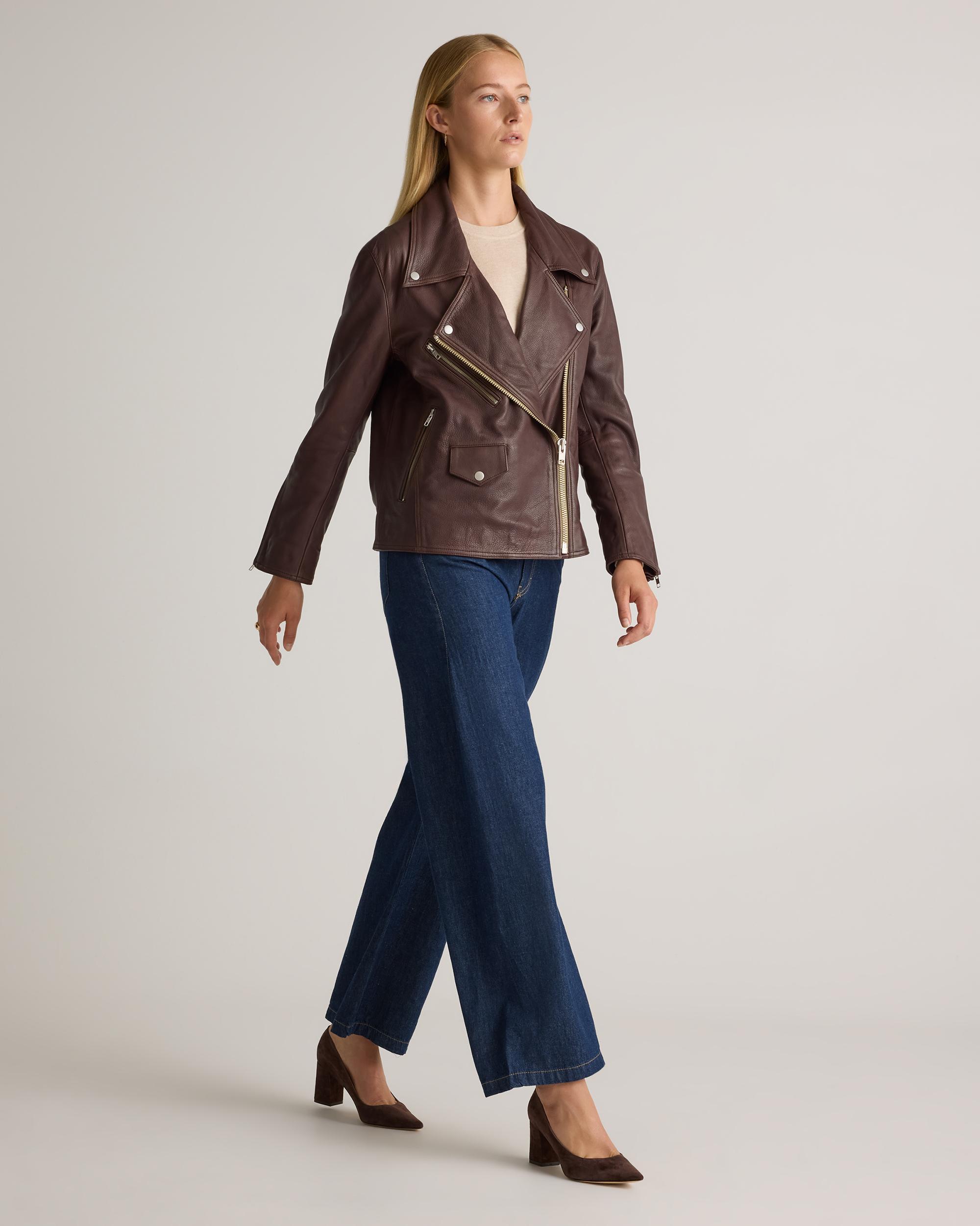 Quince | Women's OverSized Biker Jacket Leather Product Image